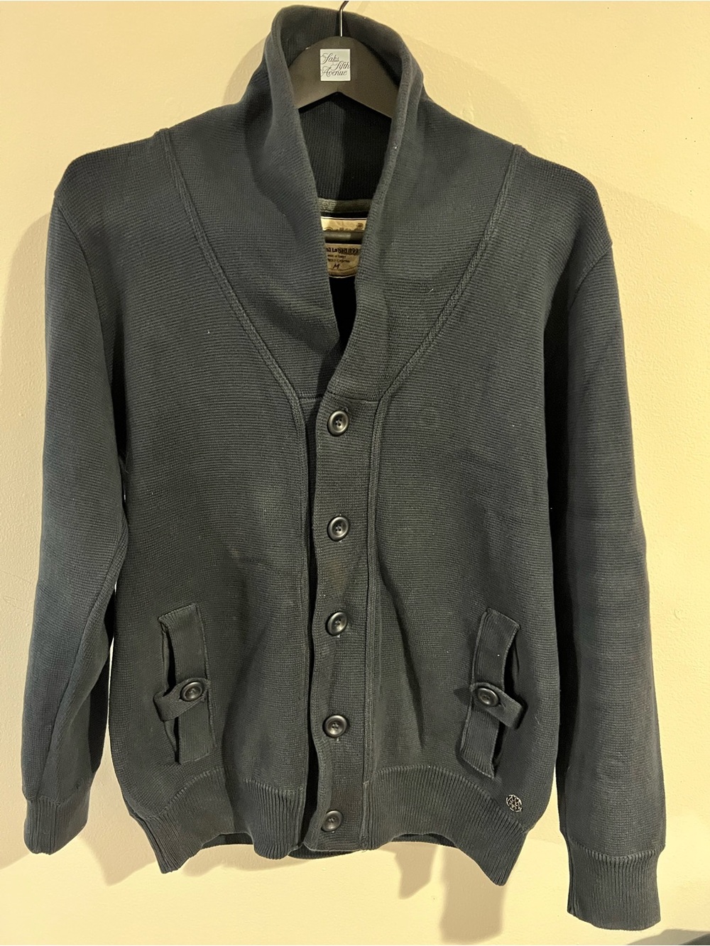 Mavi Men's Shawl Collar Cardigan Sweater - navy
